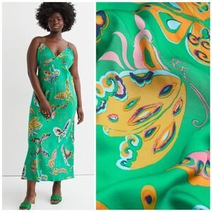 H&M Butterflies Print Dress Midi New